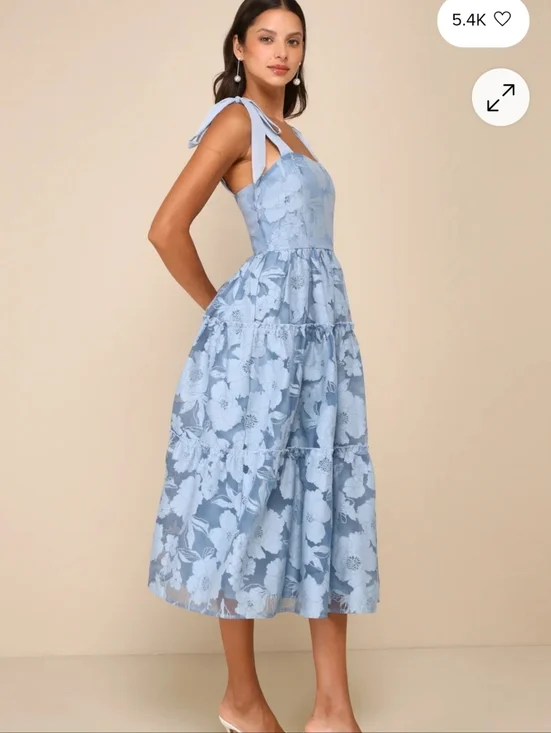 Lulus 'Poof Of Perfection' Floral Tie Strap Dress Size M - Picture 3 of 13